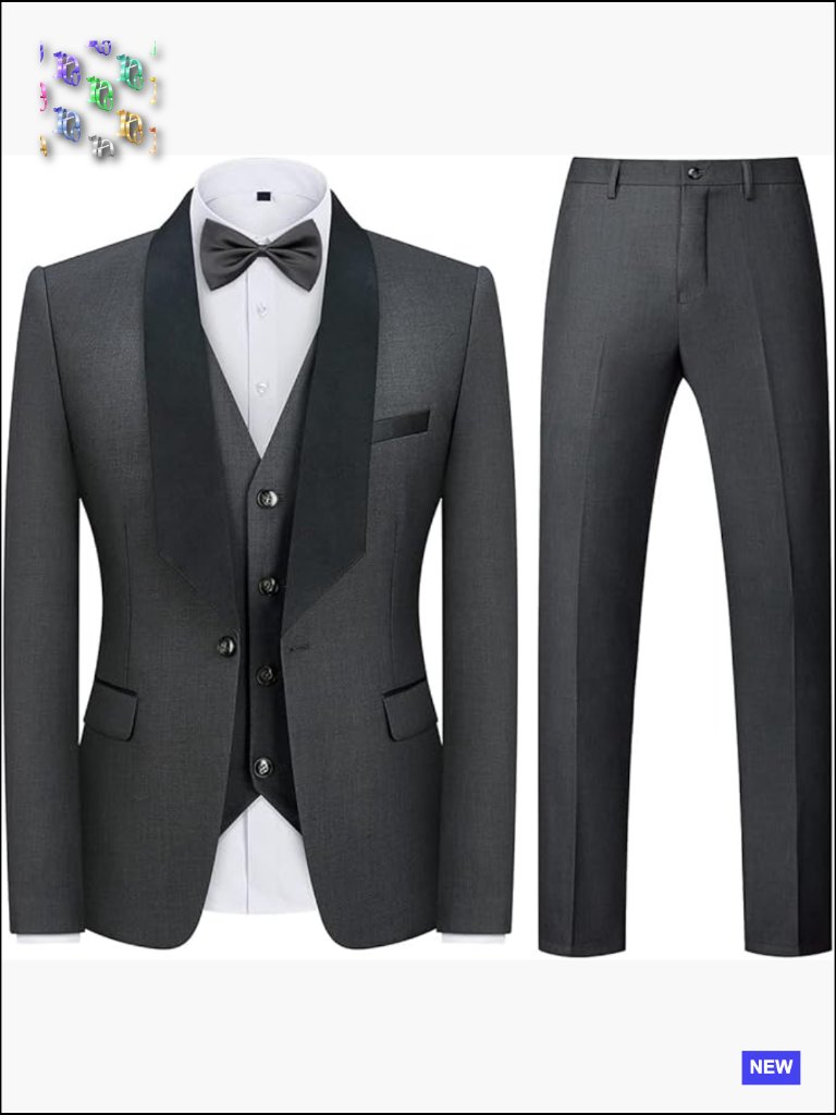 Classic Regular Fit Tuxedo Suit Three Piece Set Shawl Lapels Formal Wear